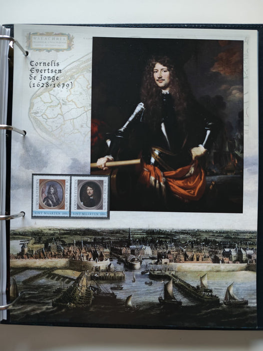 Album/Enciclopedie tematica ARTA, PICTURA, PERSONALITATI, MARINA, NAVIGATIE, VAPOARE, ISTORIE contine 78 pagini ilustrate, cu timbre in posete de plastic. SUPERB!! Albumul are coperti si caseta din piele.