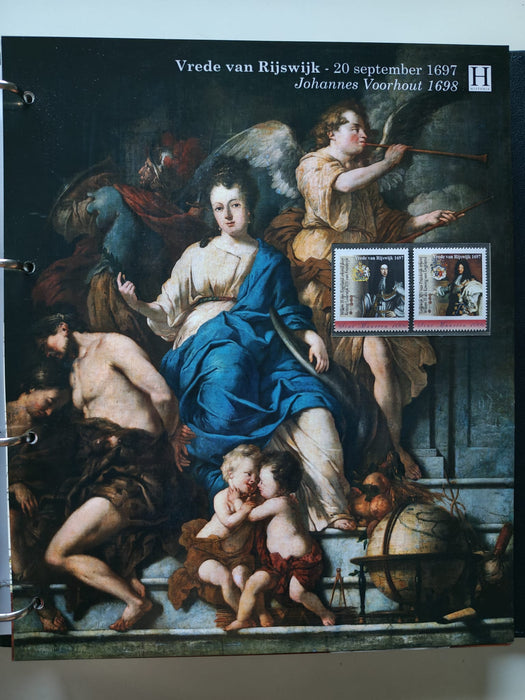 Album/Enciclopedie tematica ARTA, PICTURA, PERSONALITATI, MARINA, NAVIGATIE, VAPOARE, ISTORIE contine 78 pagini ilustrate, cu timbre in posete de plastic. SUPERB!! Albumul are coperti si caseta din piele.