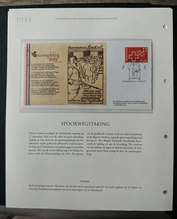 Album/Enciclopedie tematica CRUCEA ROSIE, AL II-lea RAZBOI MONDIAL (WWII), ANIVERSARI, PERSONALITATI contine in jur de 100 plicuri filatelice ilustrate in posete de plastic. Albumul are coperti si caseta din piele.