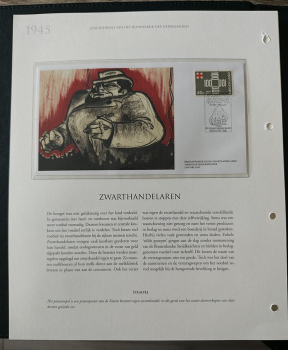 Album/Enciclopedie tematica CRUCEA ROSIE, AL II-lea RAZBOI MONDIAL (WWII), ANIVERSARI, PERSONALITATI contine in jur de 100 plicuri filatelice ilustrate in posete de plastic. Albumul are coperti si caseta din piele.