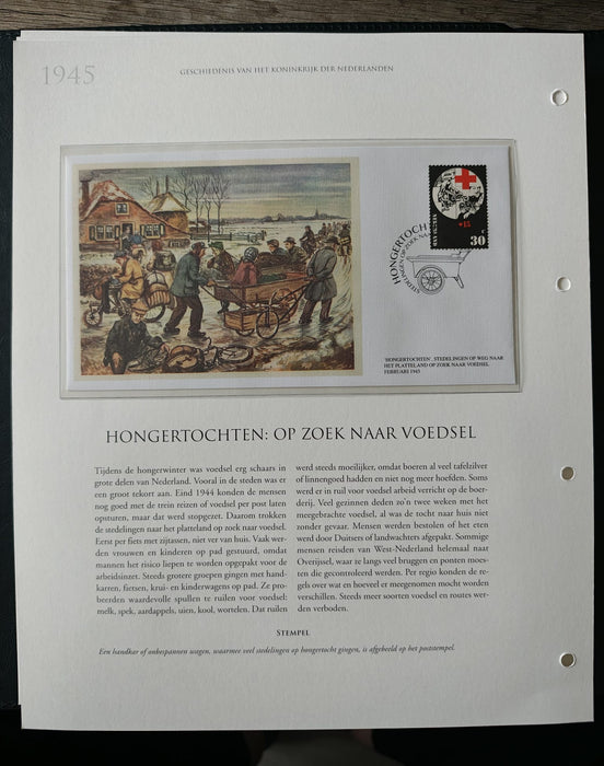 Album/Enciclopedie tematica CRUCEA ROSIE, AL II-lea RAZBOI MONDIAL (WWII), ANIVERSARI, PERSONALITATI contine in jur de 100 plicuri filatelice ilustrate in posete de plastic. Albumul are coperti si caseta din piele.