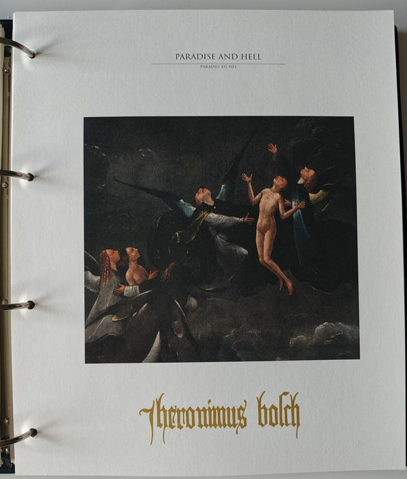 Album/Enciclopedie Hieronymus Bosch tematica ARTA, PICTURA, RELIGIE, EZOTERISM contine aproximativ 100 serii, blocuri ilustrate si maxicarduri in posete de plastic, cu picturi celebre . SUPERB!! Albumul are coperti si caseta din piele.