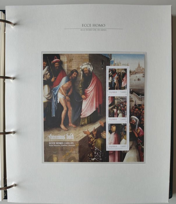 Album/Enciclopedie Hieronymus Bosch tematica ARTA, PICTURA, RELIGIE, EZOTERISM contine aproximativ 100 serii, blocuri ilustrate si maxicarduri in posete de plastic, cu picturi celebre . SUPERB!! Albumul are coperti si caseta din piele.