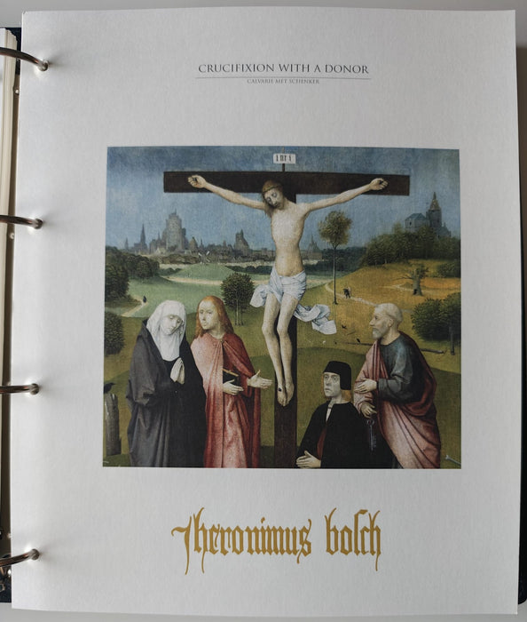 Album/Enciclopedie Hieronymus Bosch tematica ARTA, PICTURA, RELIGIE, EZOTERISM contine aproximativ 100 serii, blocuri ilustrate si maxicarduri in posete de plastic, cu picturi celebre . SUPERB!! Albumul are coperti si caseta din piele.