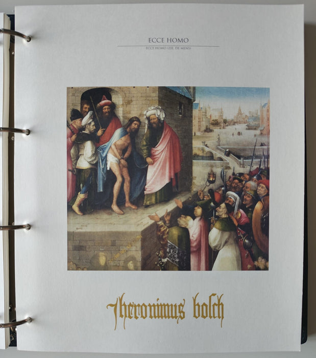 Album/Enciclopedie Hieronymus Bosch tematica ARTA, PICTURA, RELIGIE, EZOTERISM contine aproximativ 100 serii, blocuri ilustrate si maxicarduri in posete de plastic, cu picturi celebre . SUPERB!! Albumul are coperti si caseta din piele.