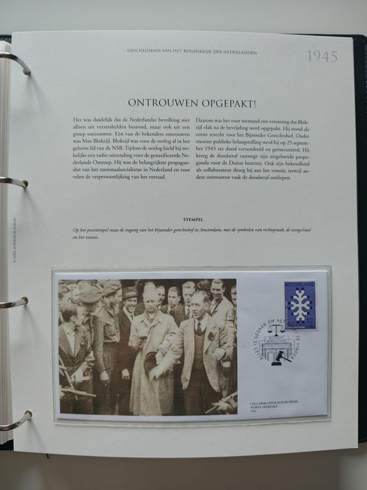 Album/Enciclopedie tematica CRUCEA ROSIE, AL II-lea RAZBOI MONDIAL (WWII), ANIVERSARI, PERSONALITATI contine in jur de 100 plicuri filatelice ilustrate in posete de plastic. Albumul are coperti si caseta din piele.