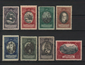 Liechtenstein 1921 Definitive Stamps: Landscapes, Buildings and Prince Johann II Mi. 800 Eur