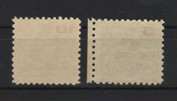 Liechtenstein 1924 Definitive Stamps: State Coat of Arms with Putti. Mi.No. 49 and 51 with red letterpress overprint of the new face value A = line perf.9½ Mi. 60 Eur