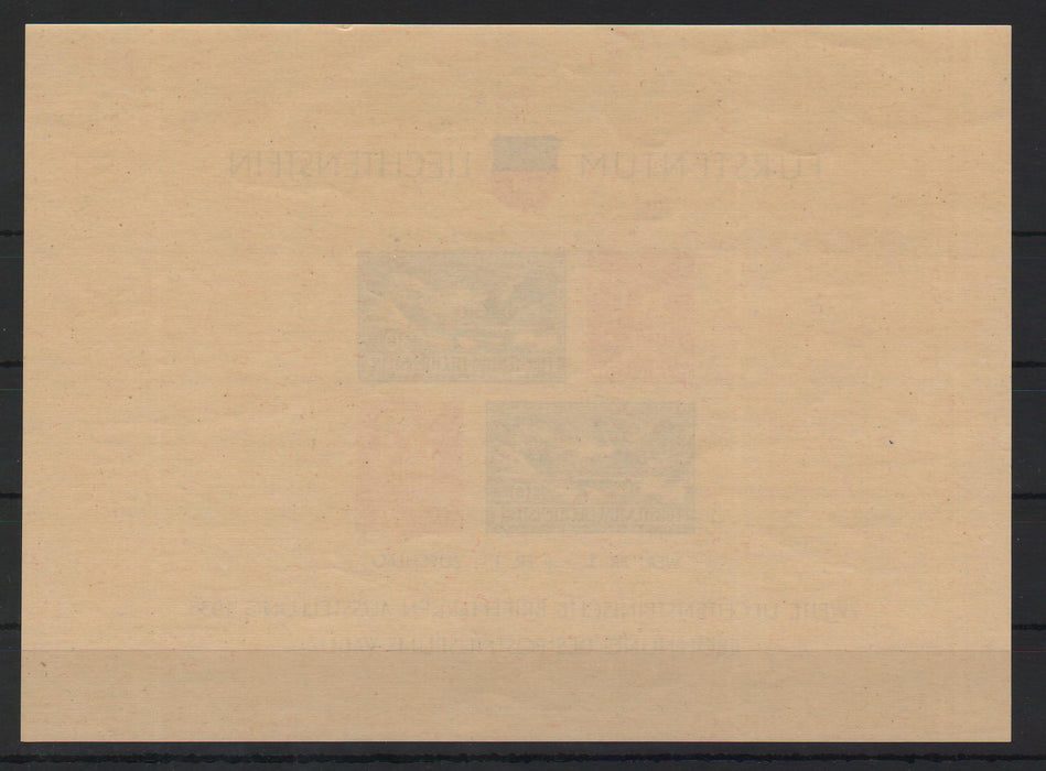 Liechtenstein 1936 Miniature Sheet: Opening of the Postal Museum and 2nd Liechtenstein Stamp Exhibition, Vaduz Mi. 70 Eur