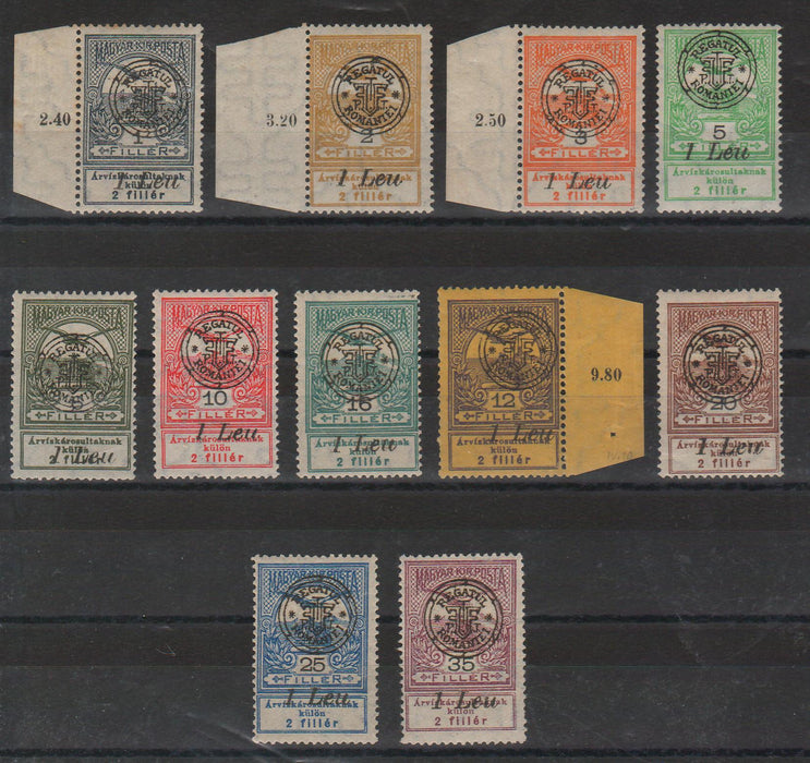 Romania 1919 Emisiunea Oradea Inundatia serie completa poanson si certificat de autenticitate Bodor Michel 210Eur