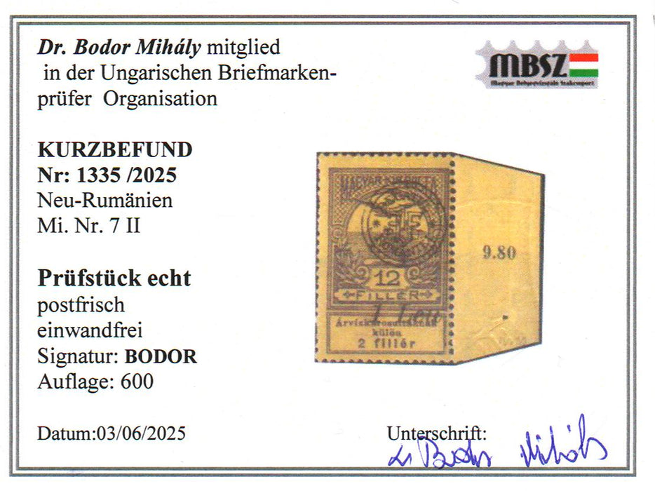 Romania 1919 Emisiunea Oradea Inundatia serie completa poanson si certificat de autenticitate Bodor Michel 210Eur