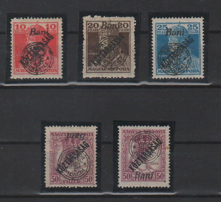 Romania 1919 Emisiunea Oradea Karl si Zita "Köztársaság" poanson si certificat de autenticitate Bodor Michel 335Eur