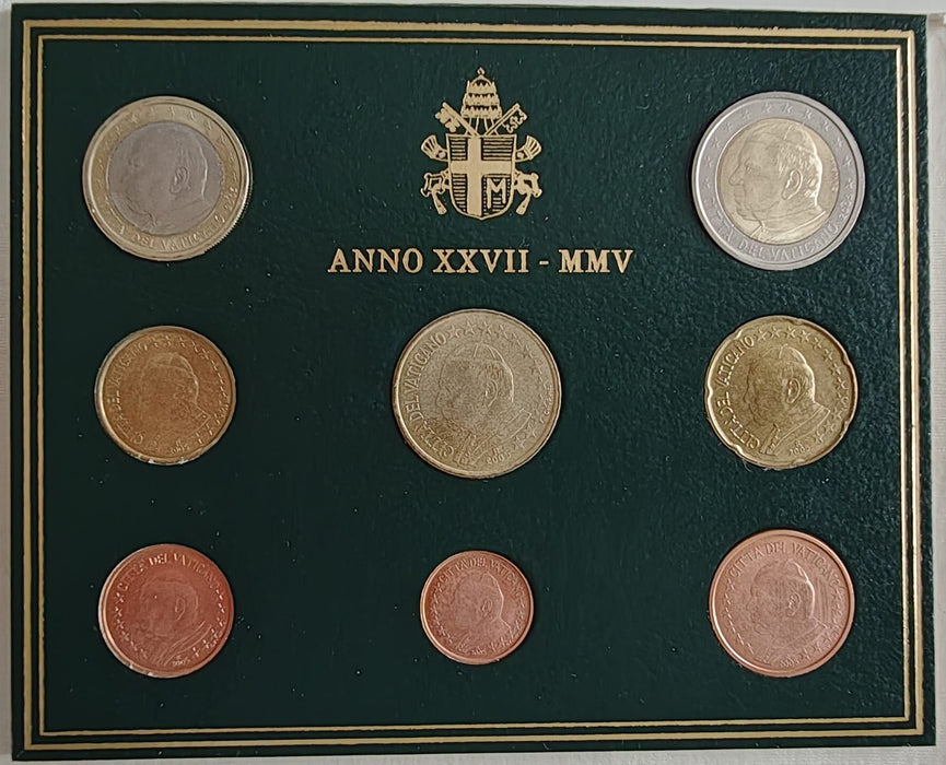 Set monede euro Vatican 2005 Pontificat Ioan Paul II
