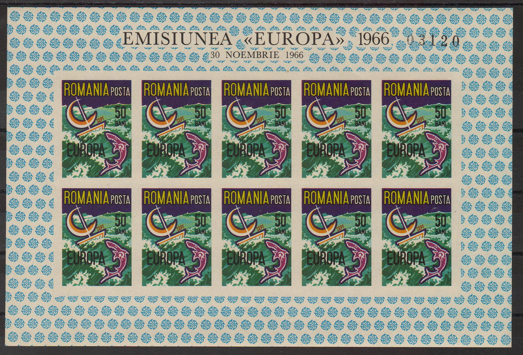 Romania Exil 1966 Emisiunea a XLIII-a EUROPA set minicoli dantelata + nedantelata