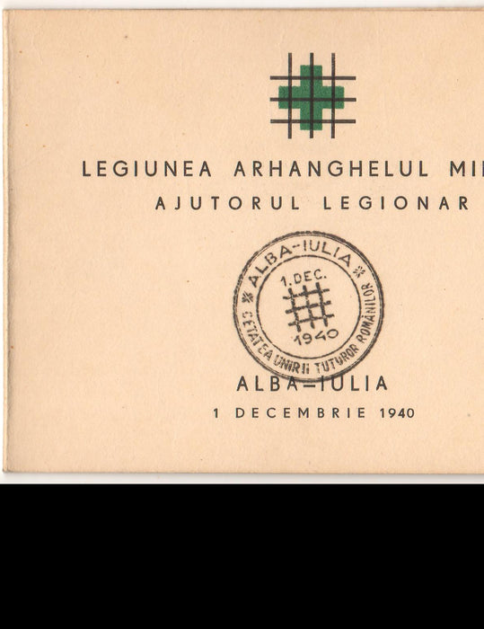 Romania 1940 Carnet mare Codreanu PA stampila ALBA-IULIA
