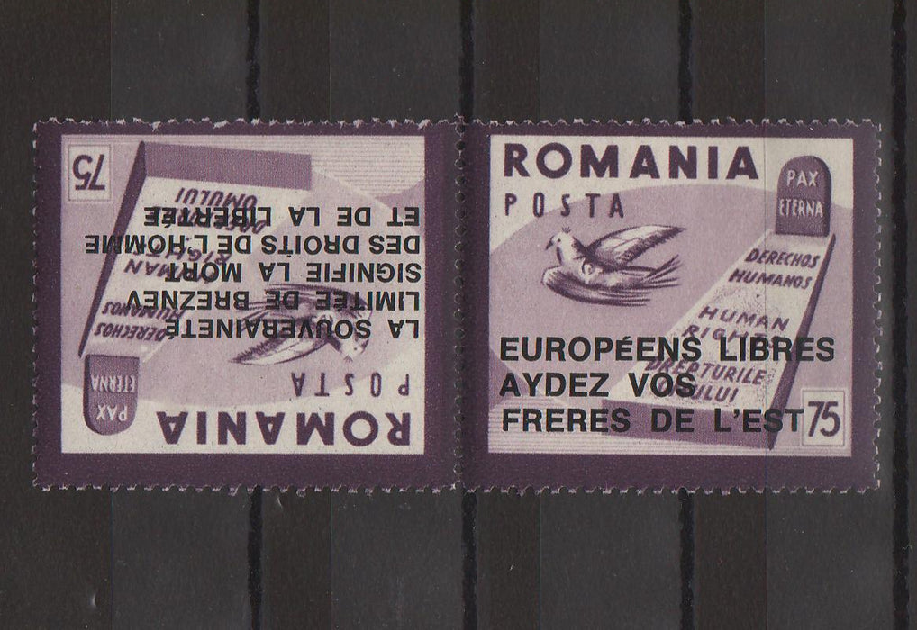 Romania Exil 1969 Emisiunea a LIII-a Impotriva doctrinei suveranitatii limitate pereche tete-beche RAR!