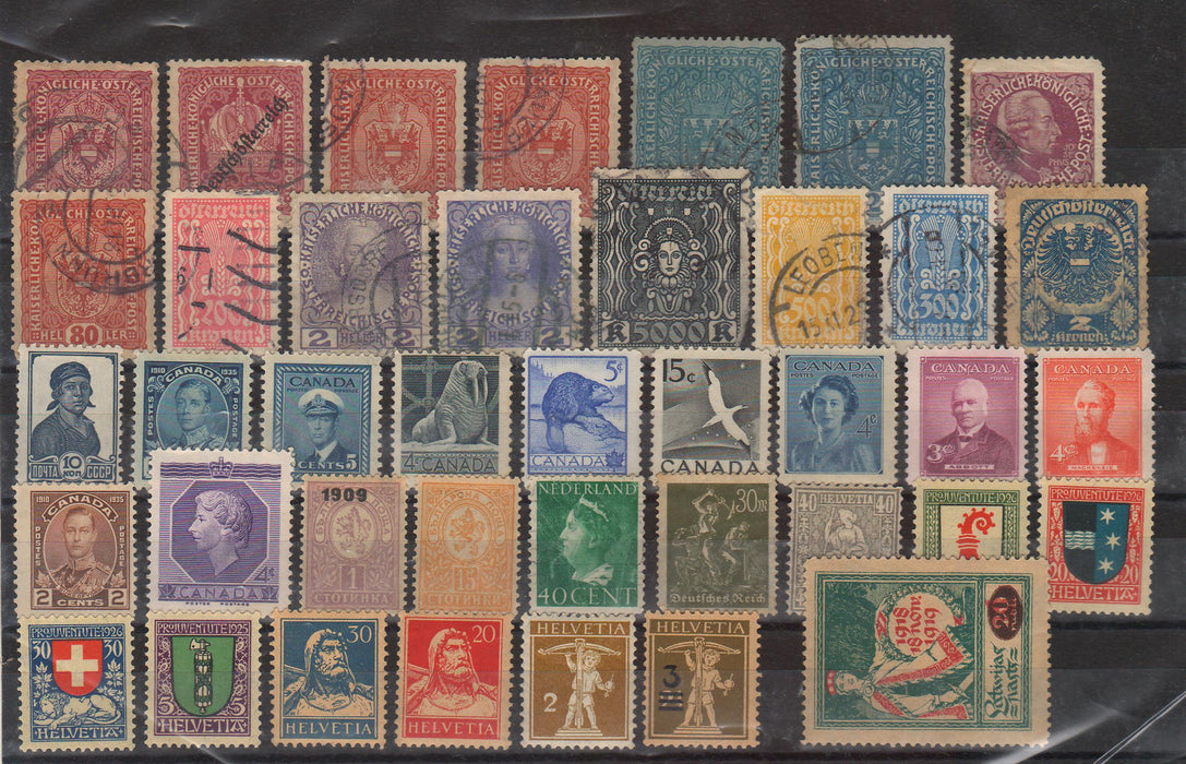 Lot timbre Franta, Elvetia, Canada, Austria cota mare de catalog