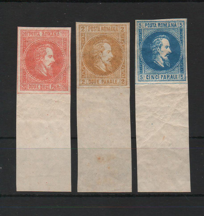 Romania 1864 Cuza neemise serie margine de coala cartus