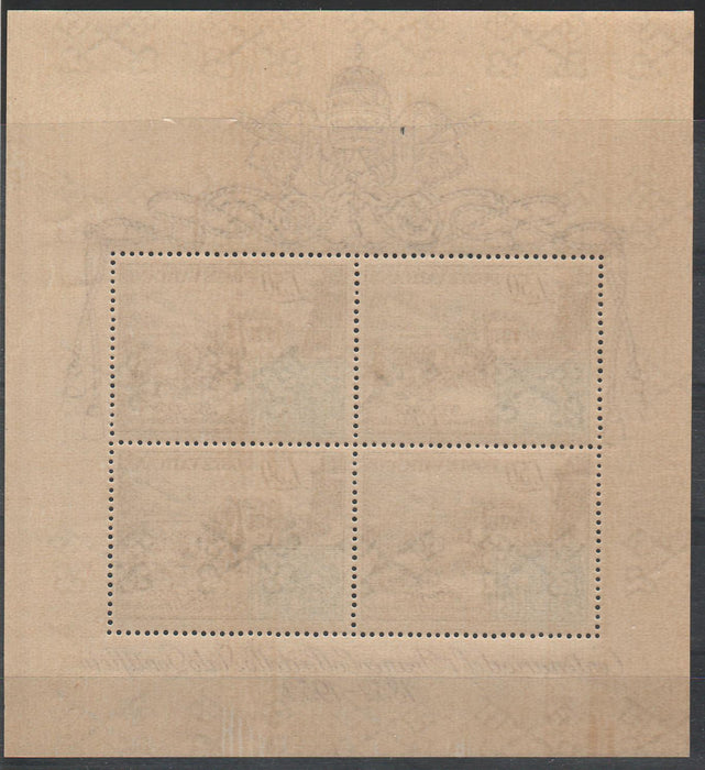 Vatican 1952 Centenary of the First Stamp Issue of the Papal State Miniature Sheet