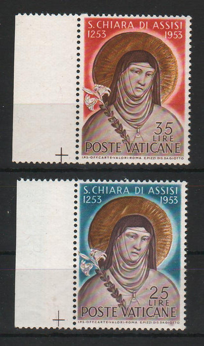 Vatican 1953 700th Anniversary of the Death of St. Clare of Assisi