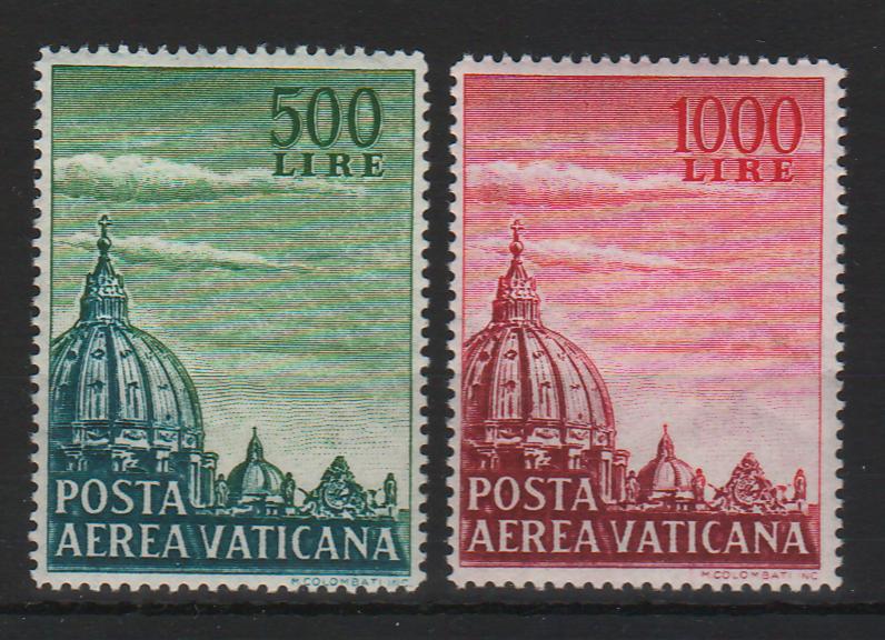 Vatican 1953 Airmail Stamps: St. Peter's Basilica