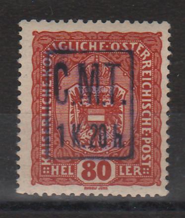 Romania 1919 Timbre ocupatie Ucraina (Pocutia) supratipar CMT 1k20h/80h