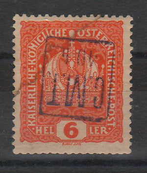 Romania 1919 Timbre ocupatie Ucraina (pocutia) supratipar CMT 40h/6h rasturnat EROARE