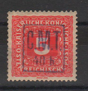 Romania 1919 Timbre PORTO ocupatie Ucraina (Pocutia) supratipar CMT 40h/5h
