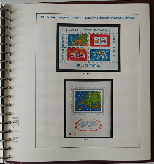Romania perioada 1968-1975 2 Albume Lindner stare impecabila, prezentare de exceptie