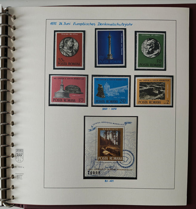 Romania perioada 1968-1975 2 Albume Lindner stare impecabila, prezentare de exceptie
