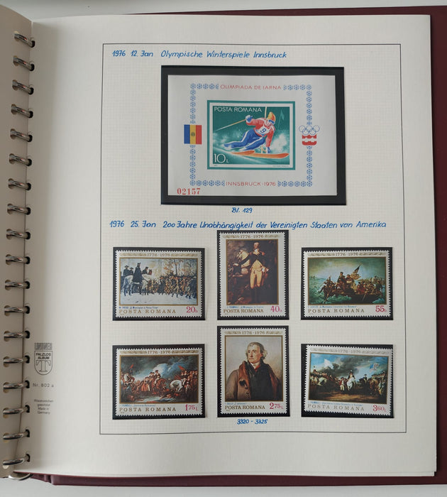 Romania perioada 1968-1975 2 Albume Lindner stare impecabila, prezentare de exceptie