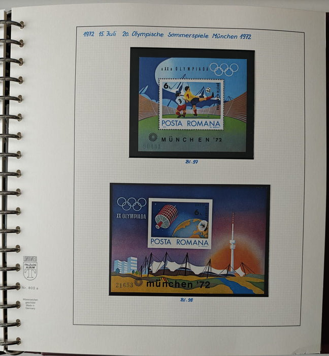 Romania perioada 1968-1975 2 Albume Lindner stare impecabila, prezentare de exceptie