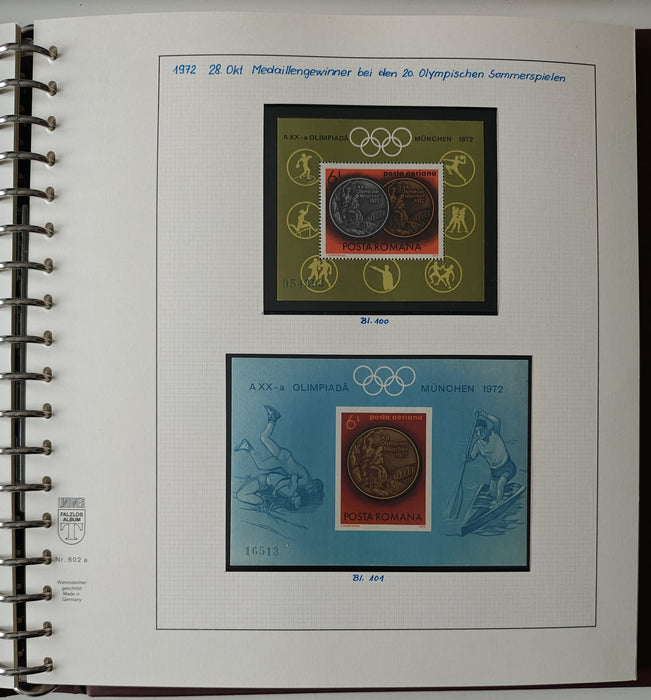 Romania perioada 1968-1975 2 Albume Lindner stare impecabila, prezentare de exceptie