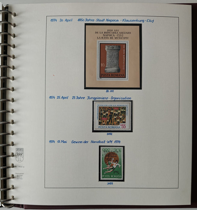 Romania perioada 1968-1975 2 Albume Lindner stare impecabila, prezentare de exceptie