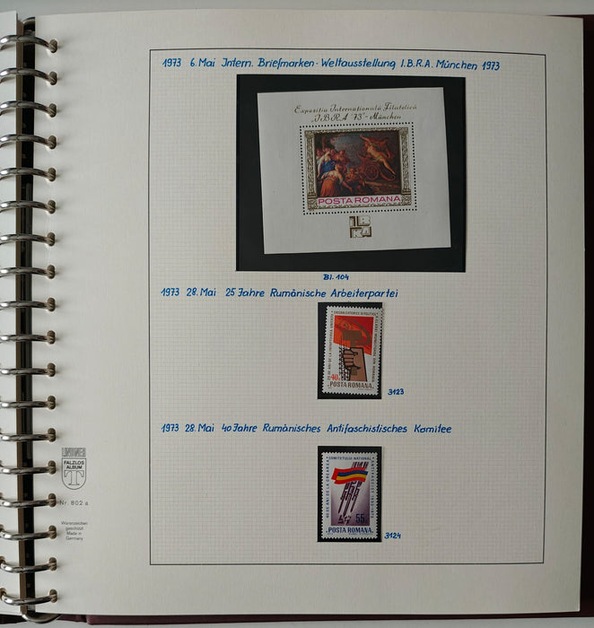 Romania perioada 1968-1975 2 Albume Lindner stare impecabila, prezentare de exceptie