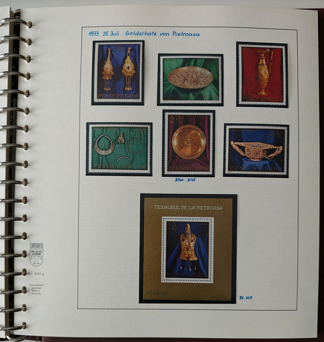 Romania perioada 1968-1975 2 Albume Lindner stare impecabila, prezentare de exceptie