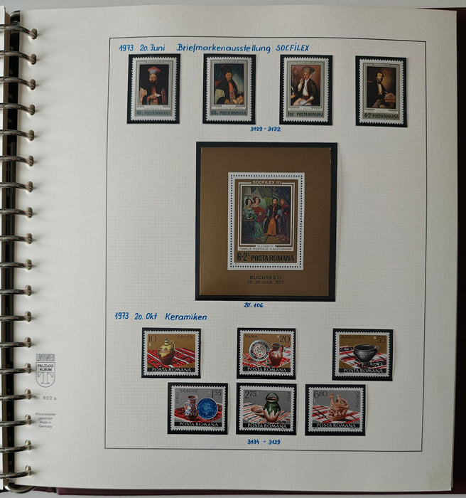 Romania perioada 1968-1975 2 Albume Lindner stare impecabila, prezentare de exceptie