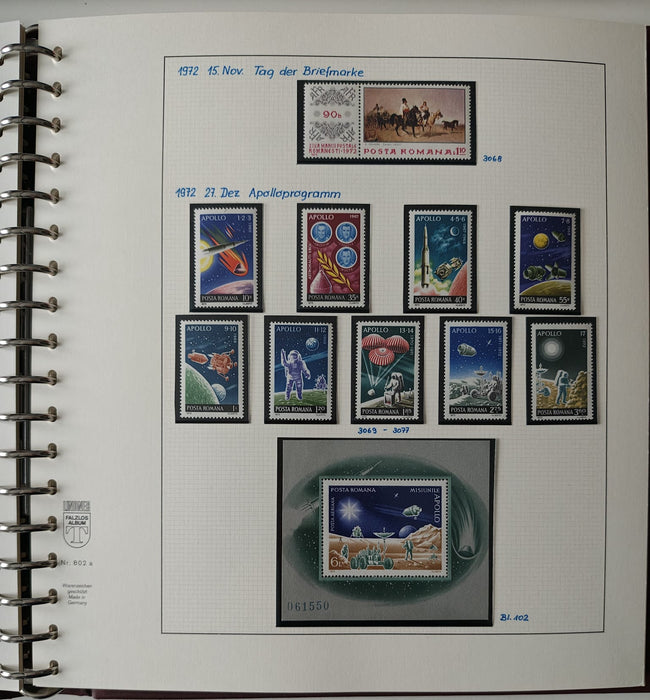 Romania perioada 1968-1975 2 Albume Lindner stare impecabila, prezentare de exceptie