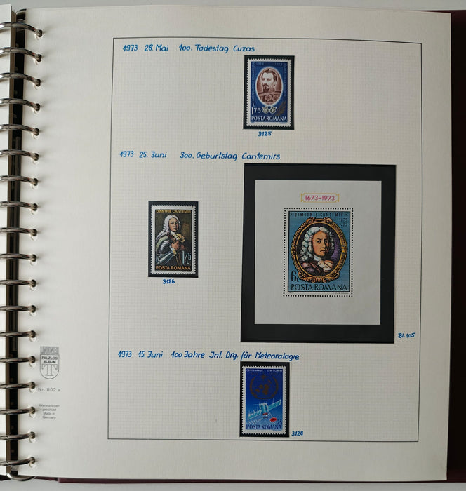 Romania perioada 1968-1975 2 Albume Lindner stare impecabila, prezentare de exceptie