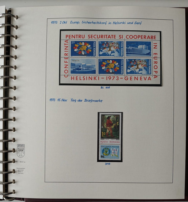 Romania perioada 1968-1975 2 Albume Lindner stare impecabila, prezentare de exceptie