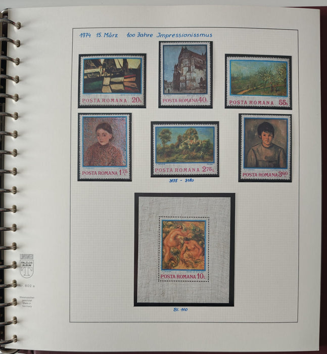 Romania perioada 1968-1975 2 Albume Lindner stare impecabila, prezentare de exceptie