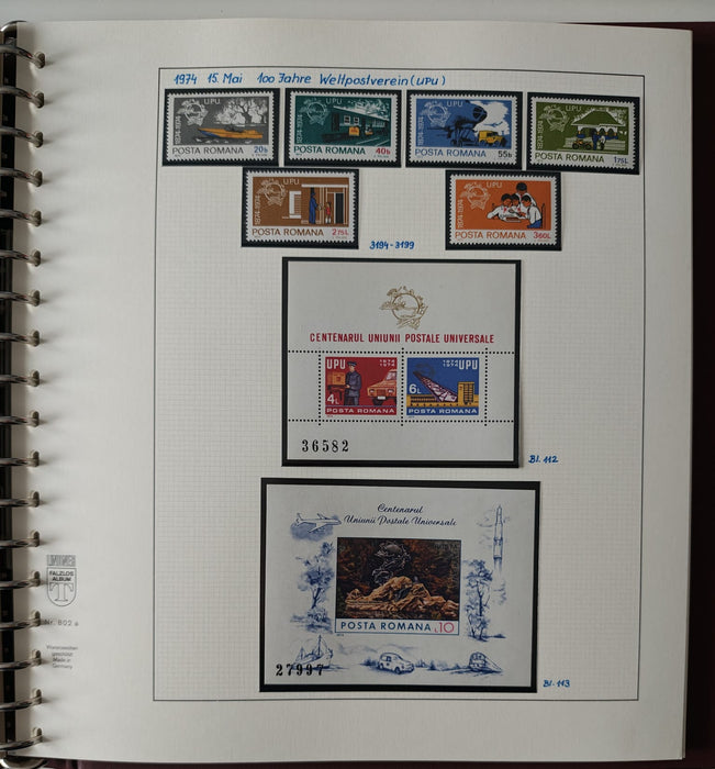 Romania perioada 1968-1975 2 Albume Lindner stare impecabila, prezentare de exceptie