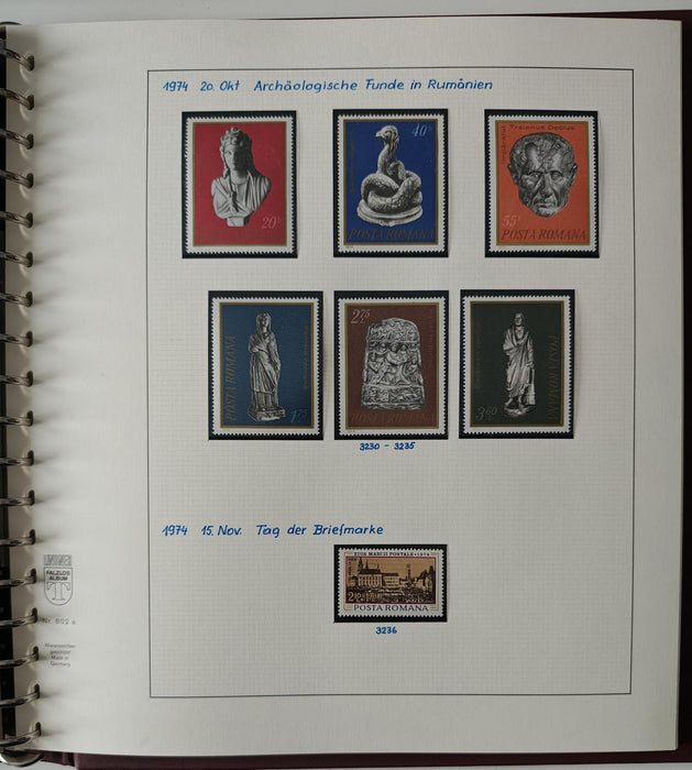 Romania perioada 1968-1975 2 Albume Lindner stare impecabila, prezentare de exceptie