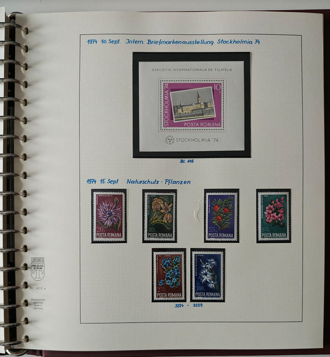 Romania perioada 1968-1975 2 Albume Lindner stare impecabila, prezentare de exceptie