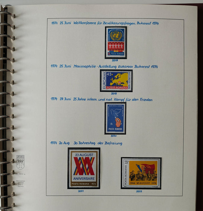 Romania perioada 1968-1975 2 Albume Lindner stare impecabila, prezentare de exceptie
