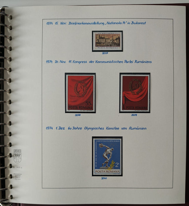 Romania perioada 1968-1975 2 Albume Lindner stare impecabila, prezentare de exceptie