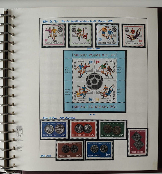 Romania perioada 1968-1975 2 Albume Lindner stare impecabila, prezentare de exceptie