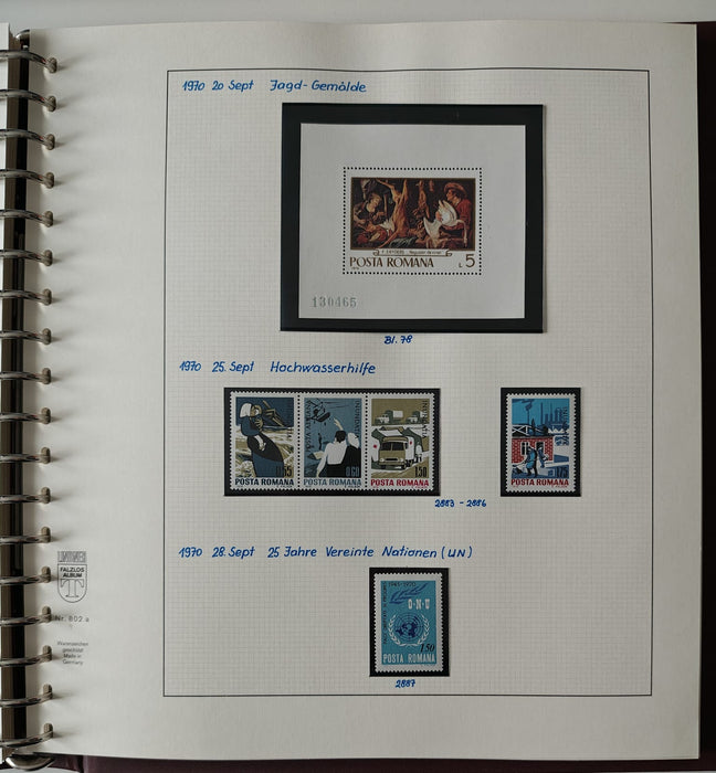 Romania perioada 1968-1975 2 Albume Lindner stare impecabila, prezentare de exceptie