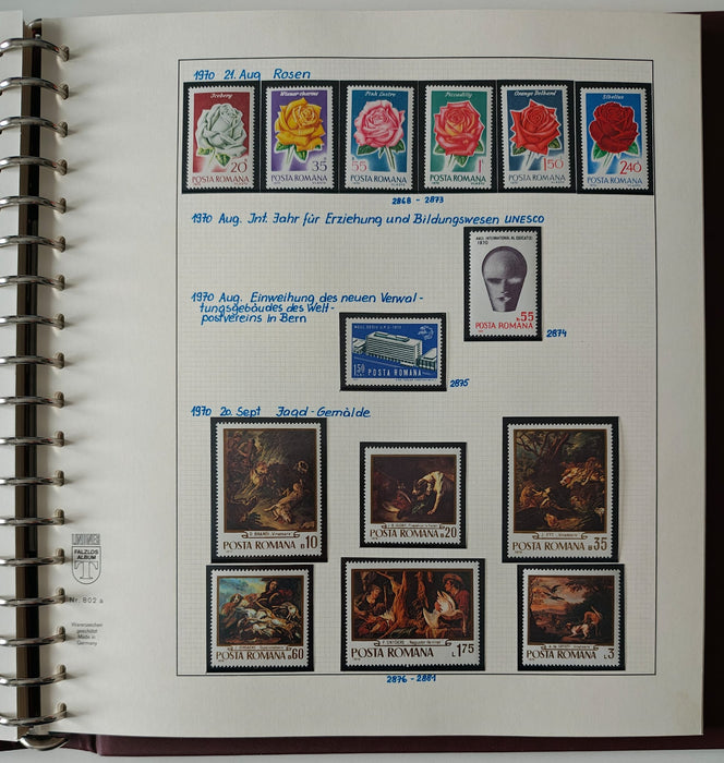Romania perioada 1968-1975 2 Albume Lindner stare impecabila, prezentare de exceptie