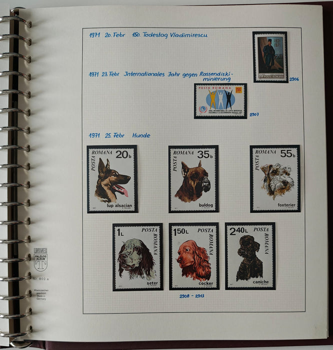 Romania perioada 1968-1975 2 Albume Lindner stare impecabila, prezentare de exceptie